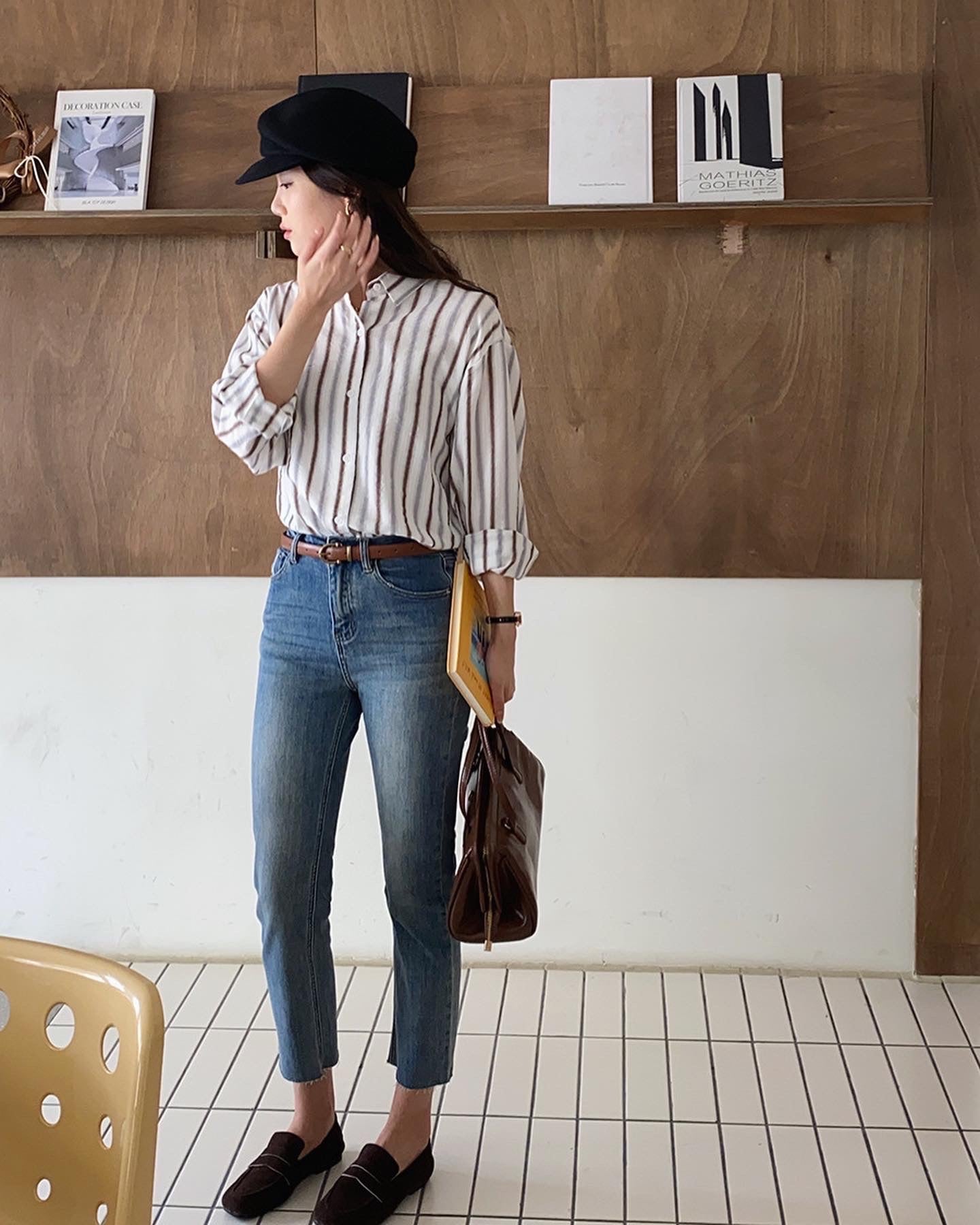 Striped Color-Block Long Sleeve Shirt