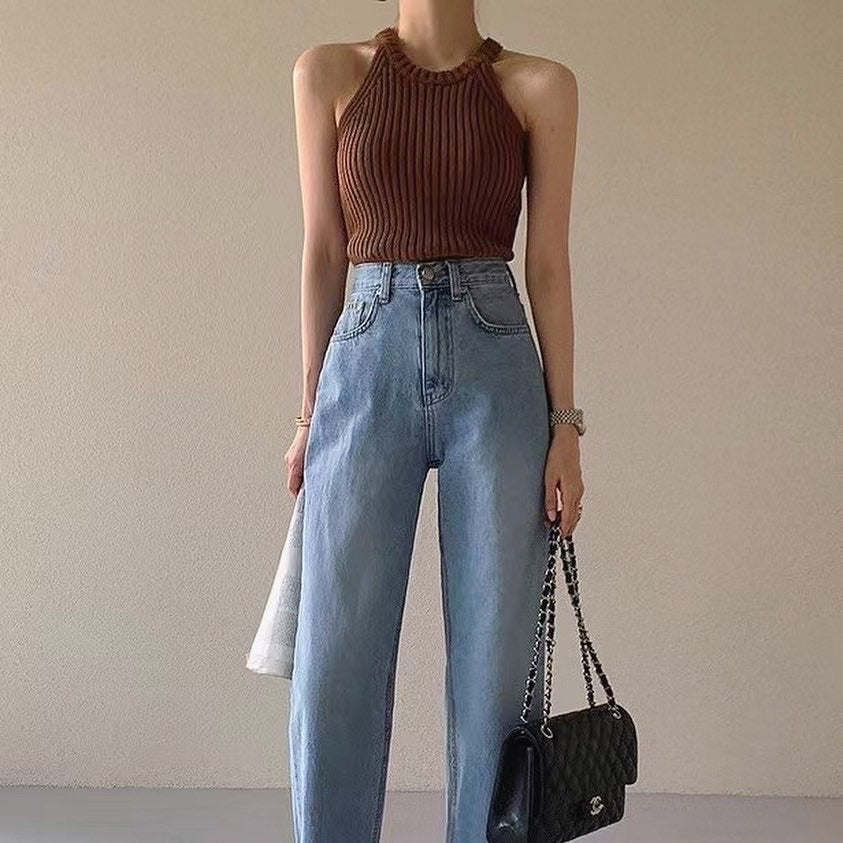 Halter Neck Knitted Vest