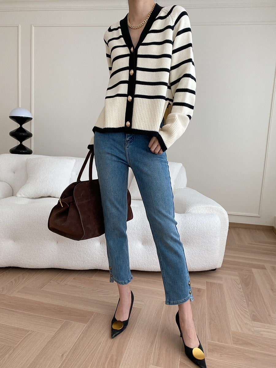 Color-Block Striped Jacket