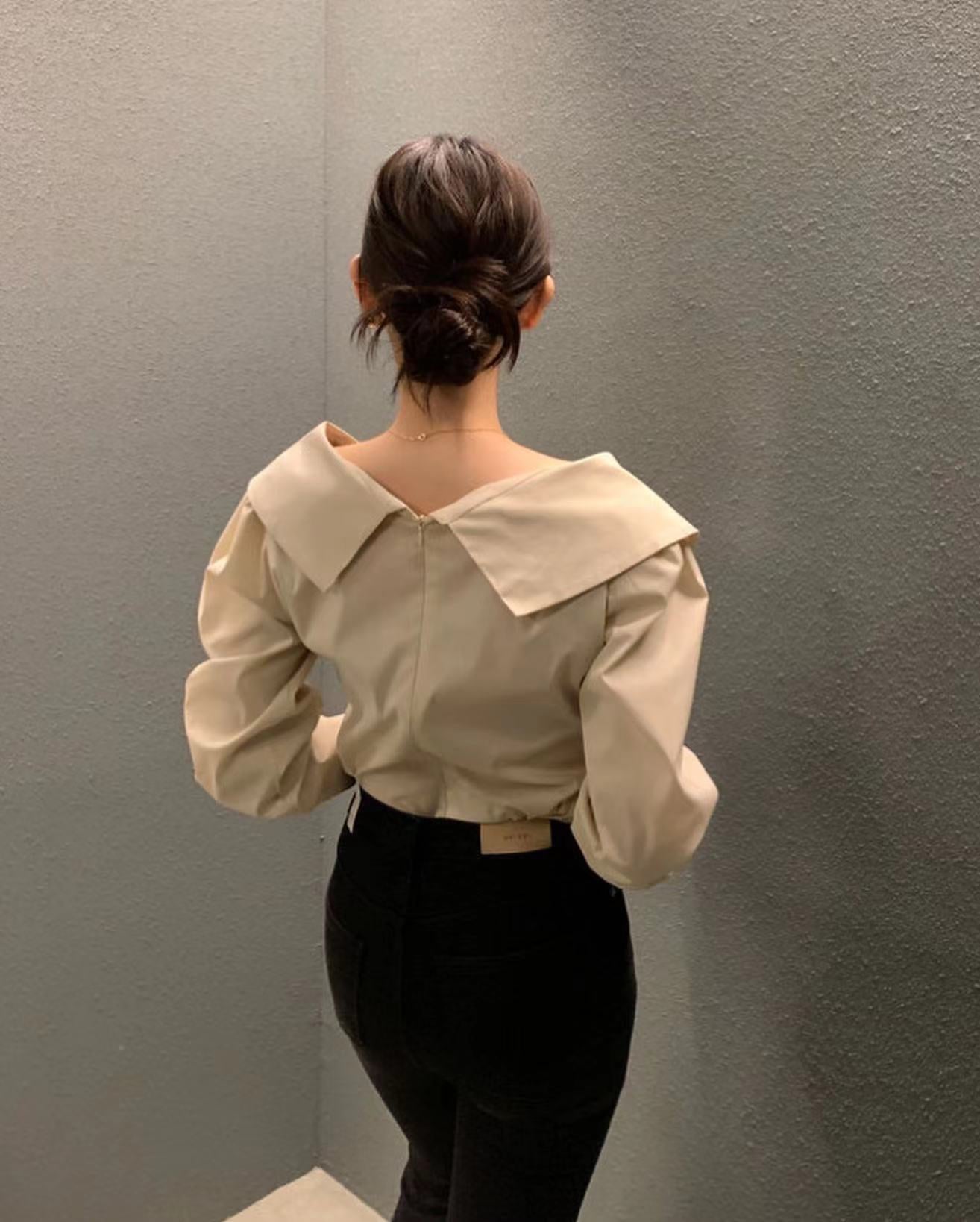 クロスプリーツシャツ