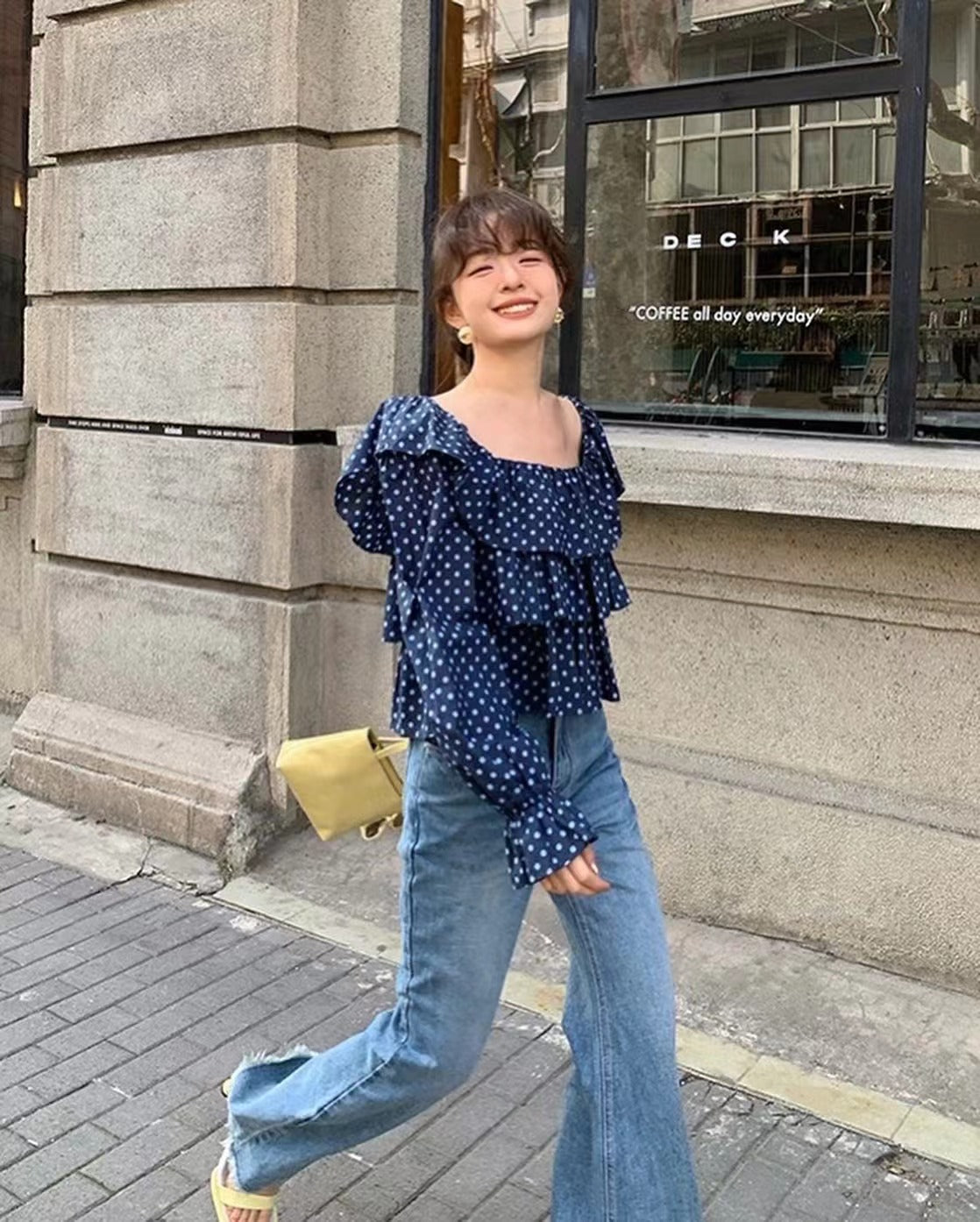 Patchwork Polka Dot Crop Top