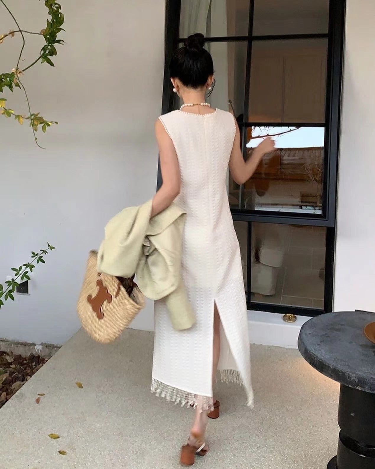 Lace Fringe Trim Dress