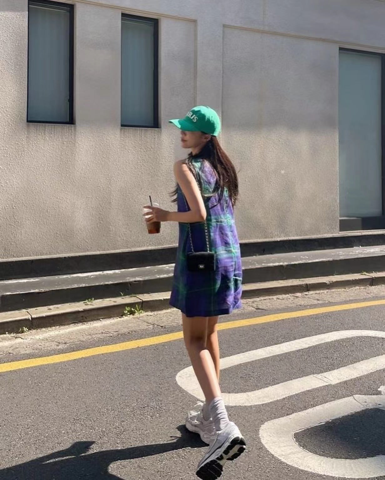 格仔背心連身短裙