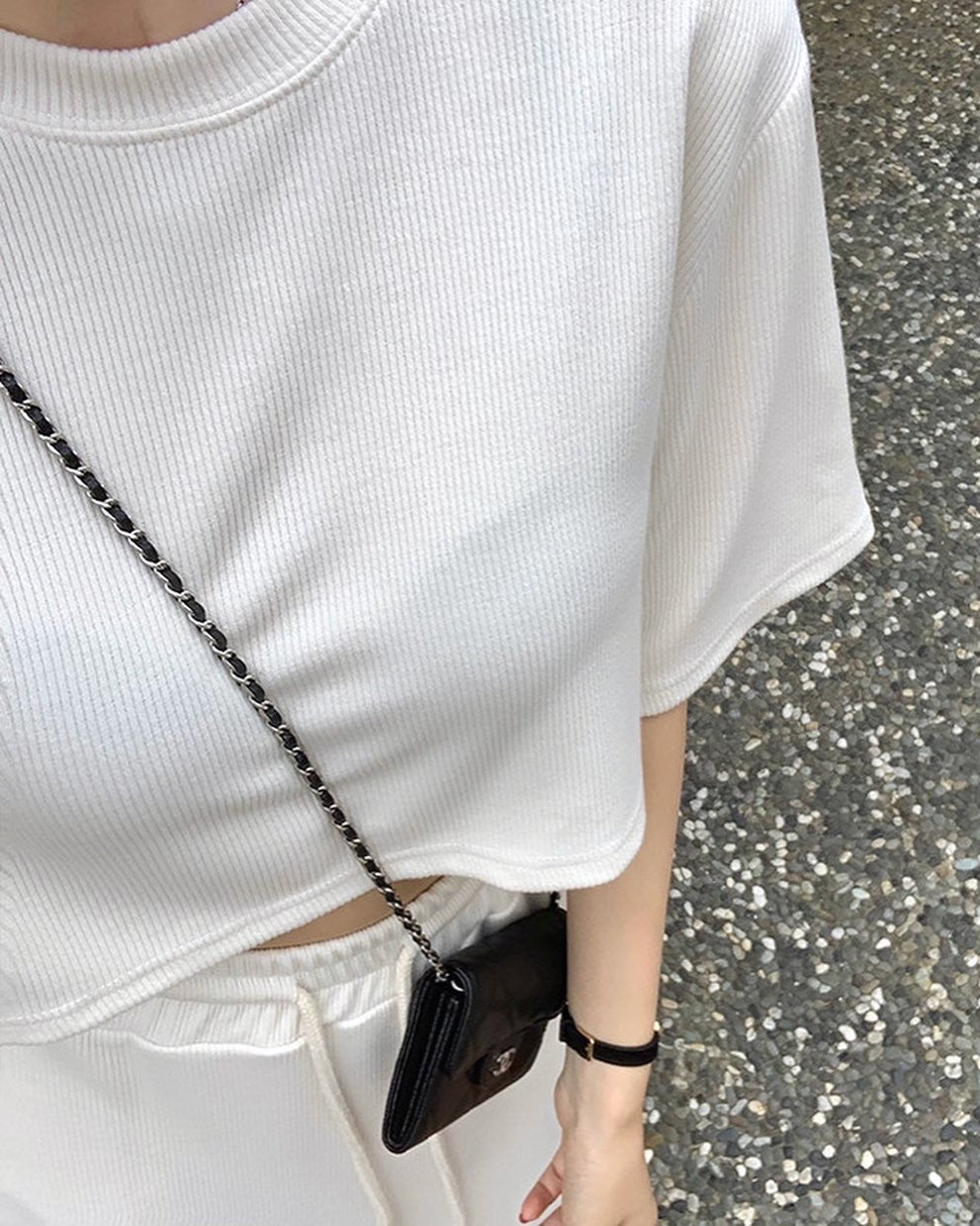 Short Sleeve T-Shirt + Lace-Up Skirt Set