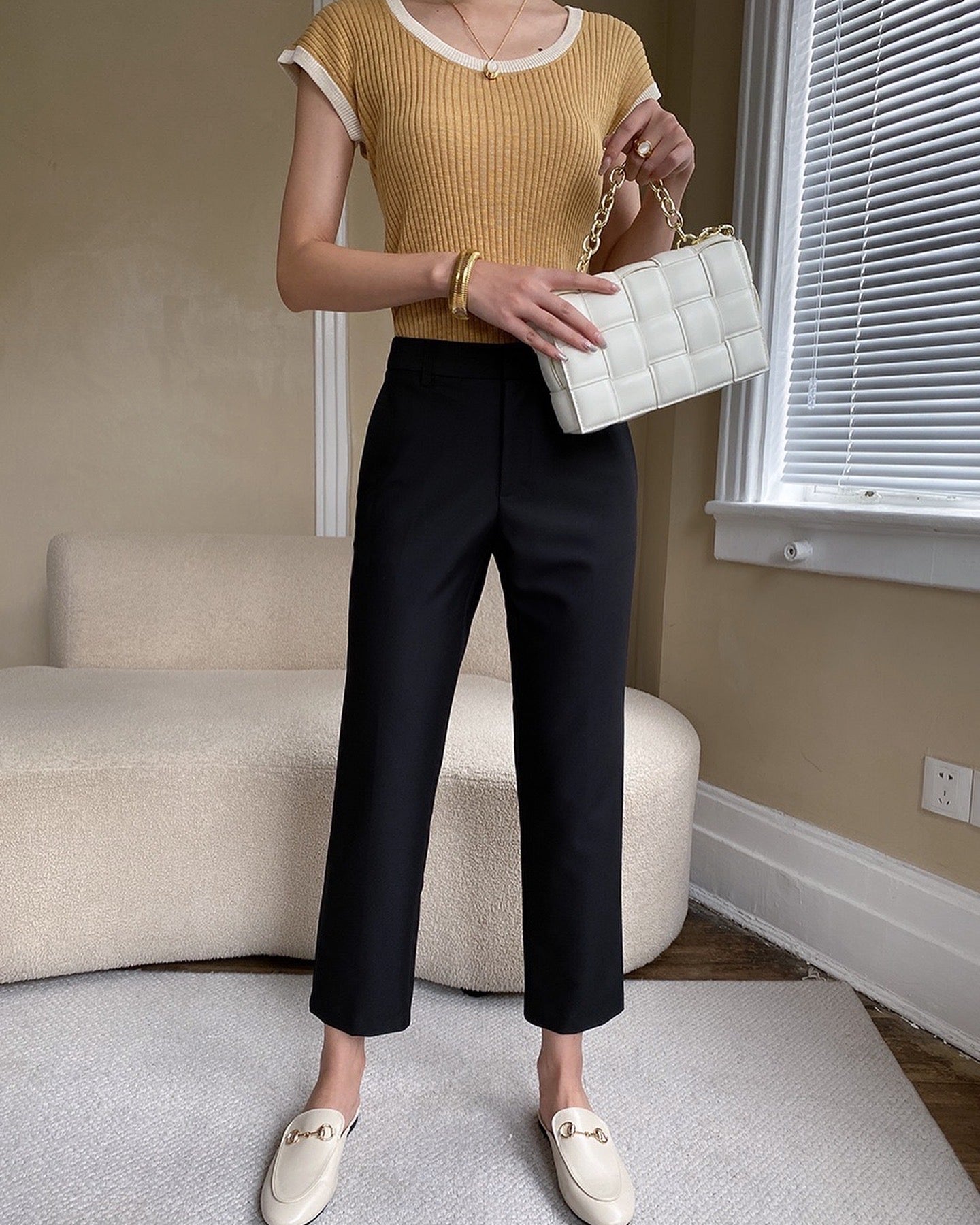 Cropped Cigarette Trousers