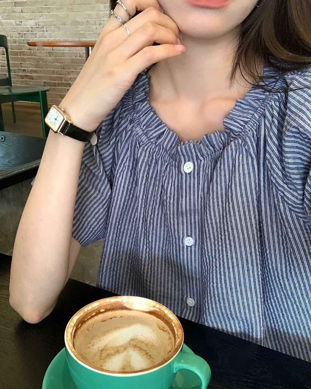 Striped Floral Collar Shirt