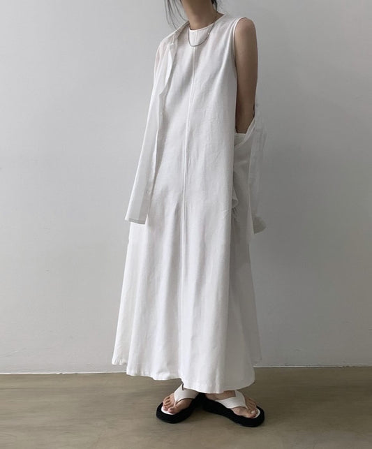 Crew Neck Sleeveless Maxi Dress