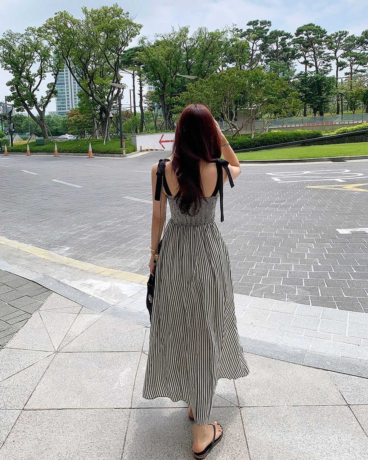 Bow Tie Striped Dress