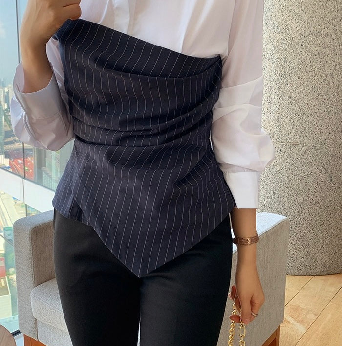 Irregular Striped Patchwork Shirt