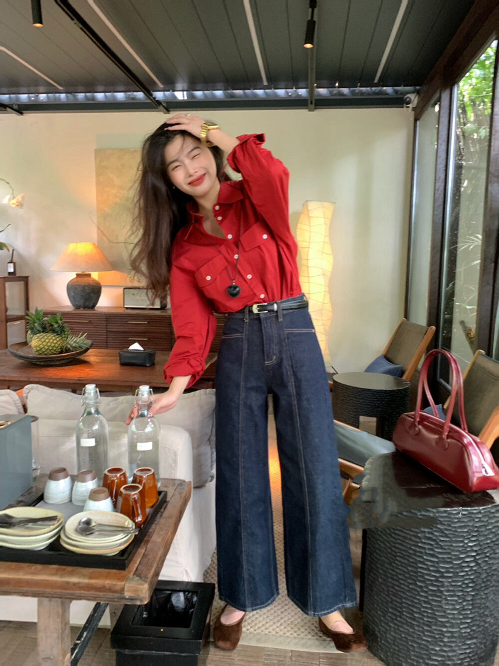 レトロワイドデニム | 美脚・着痩せ | Cloris Fashion – CLORIS