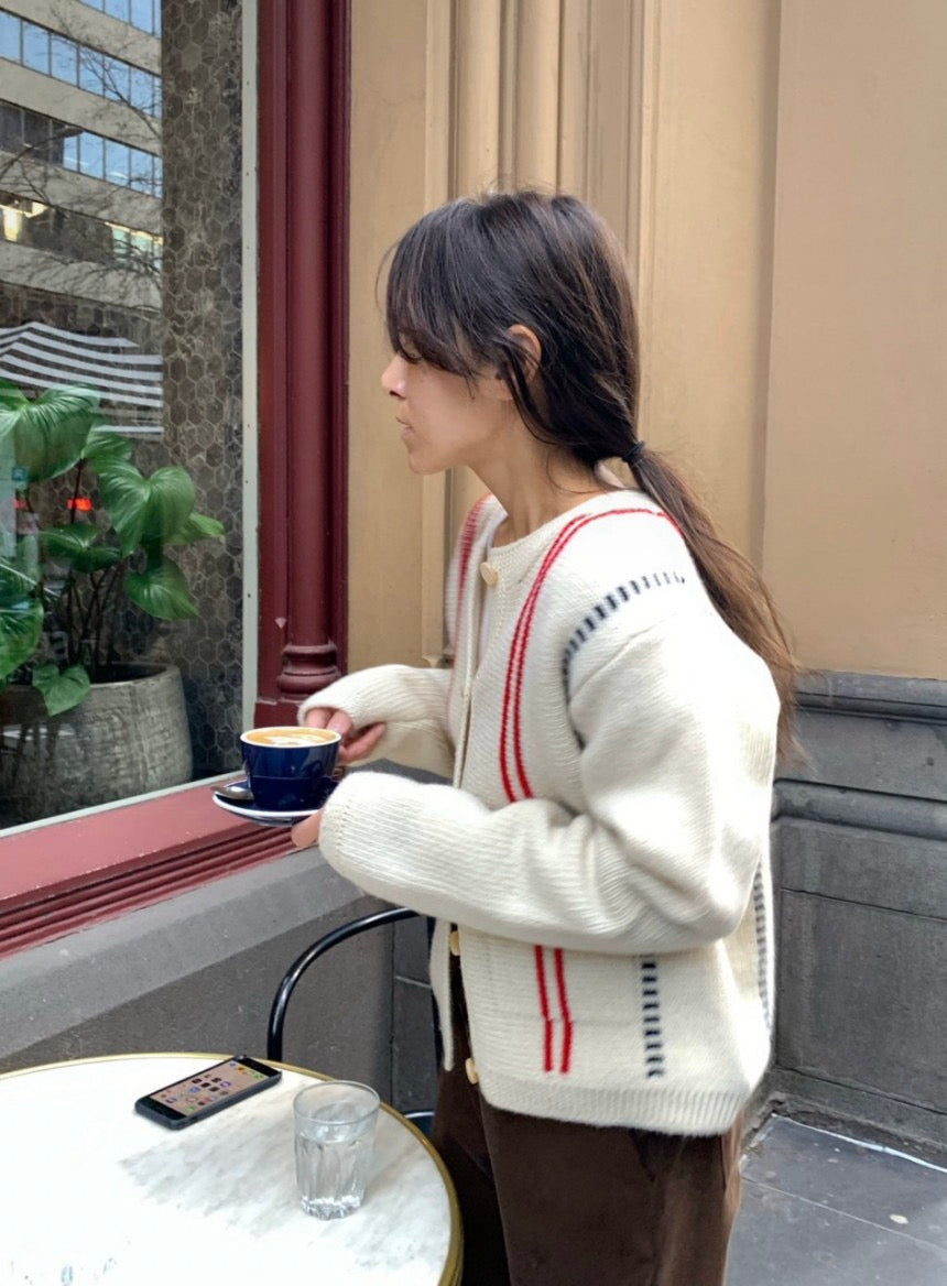 Casual Style Crewneck Color-Block Sweater