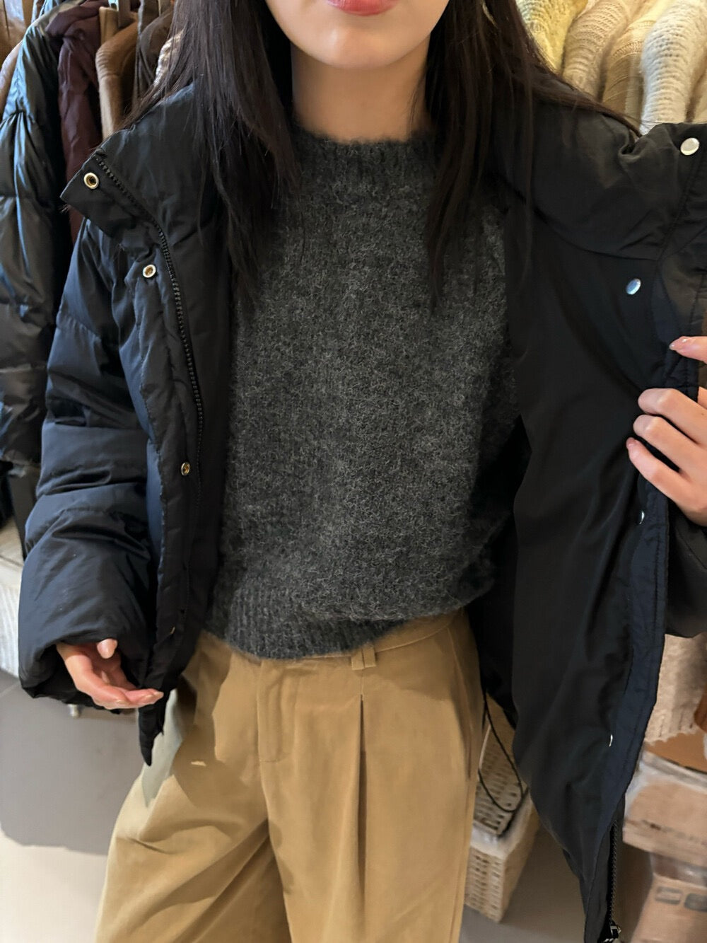 Slouchy Raglan Sleeve Fuzzy Sweater