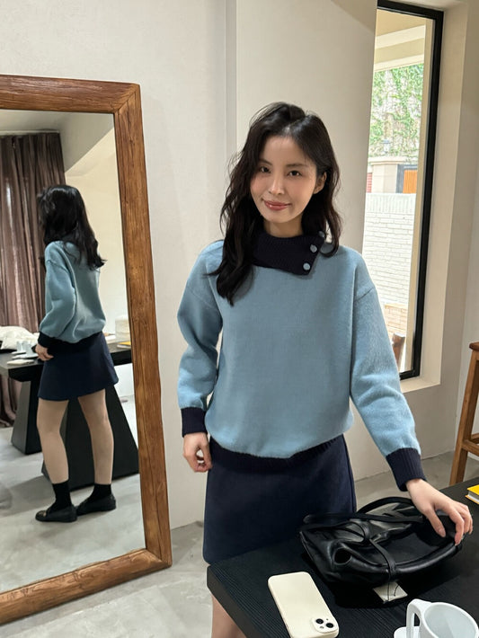 Irregular Lapel Sweater