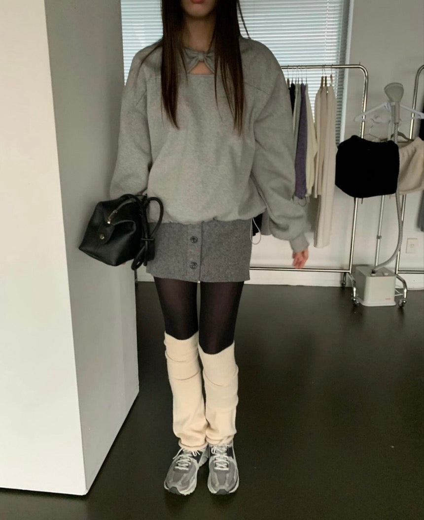 Butterfly Bow Cutout Sweatshirt