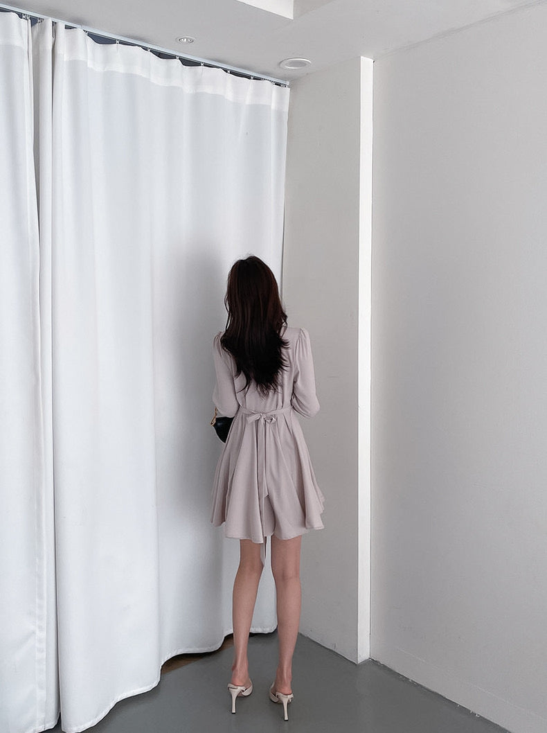 Lace-up Shirt Dress