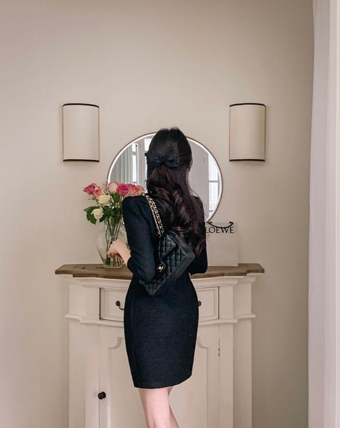 Chanel-inspired fitted A-line dress