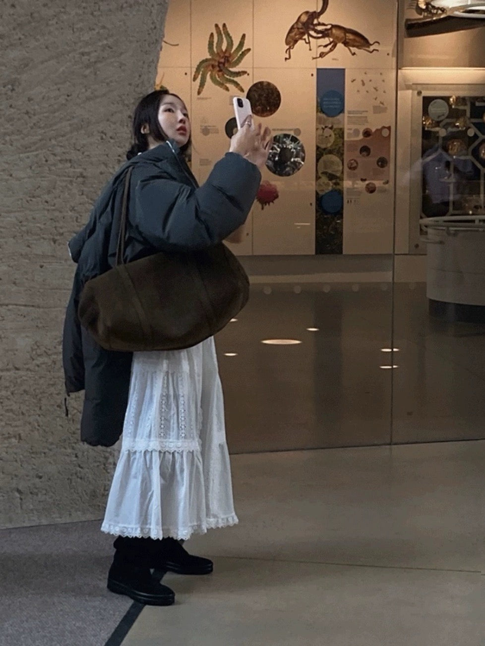 High-waisted Slimming Lace Trim Skirt