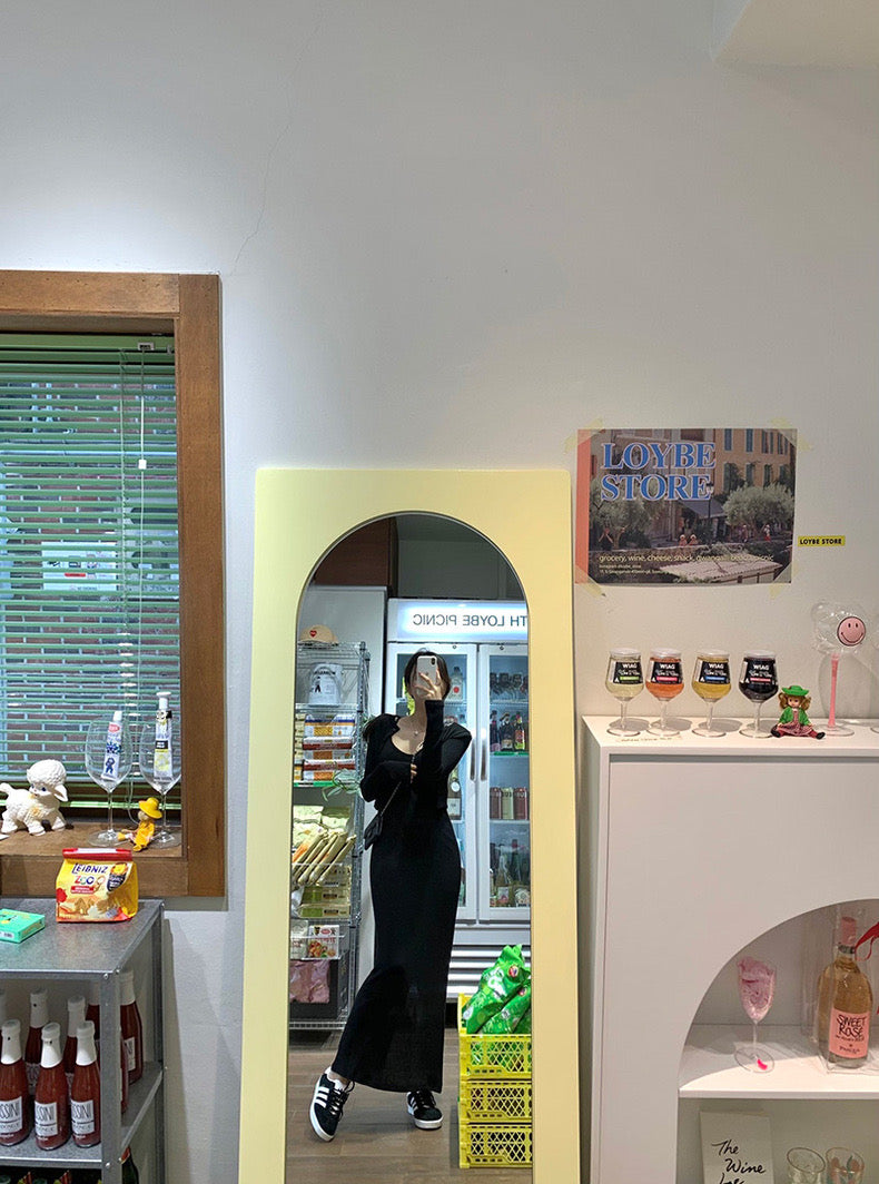 French-style long-sleeve cardigan + knit bodycon cami dress set