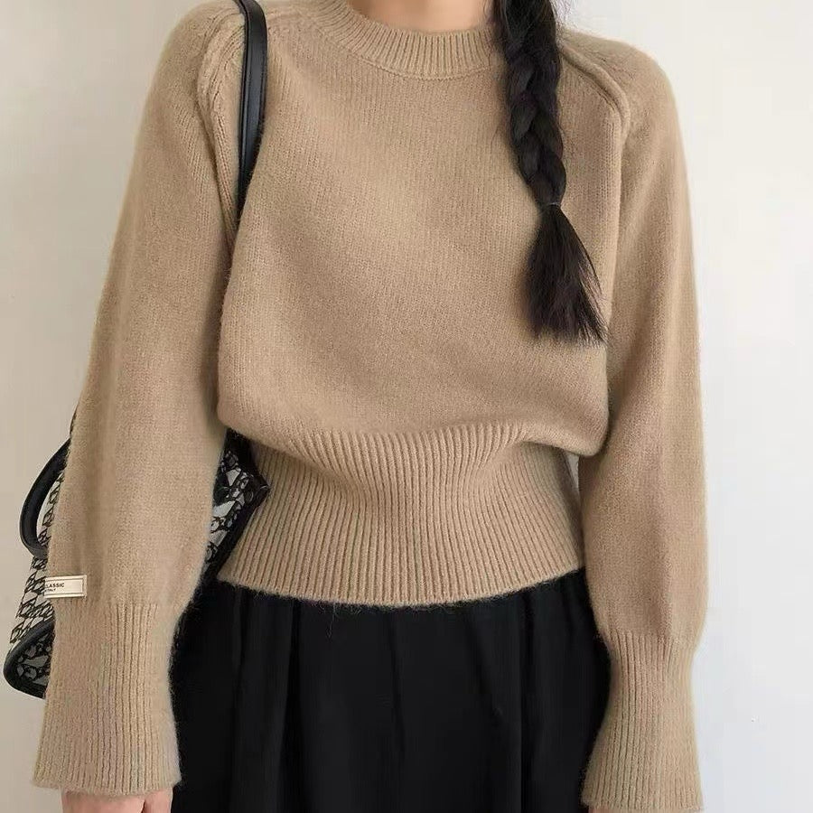 Round Neck Slouchy Knit Top