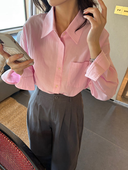 簡約多巴胺棉恤衫