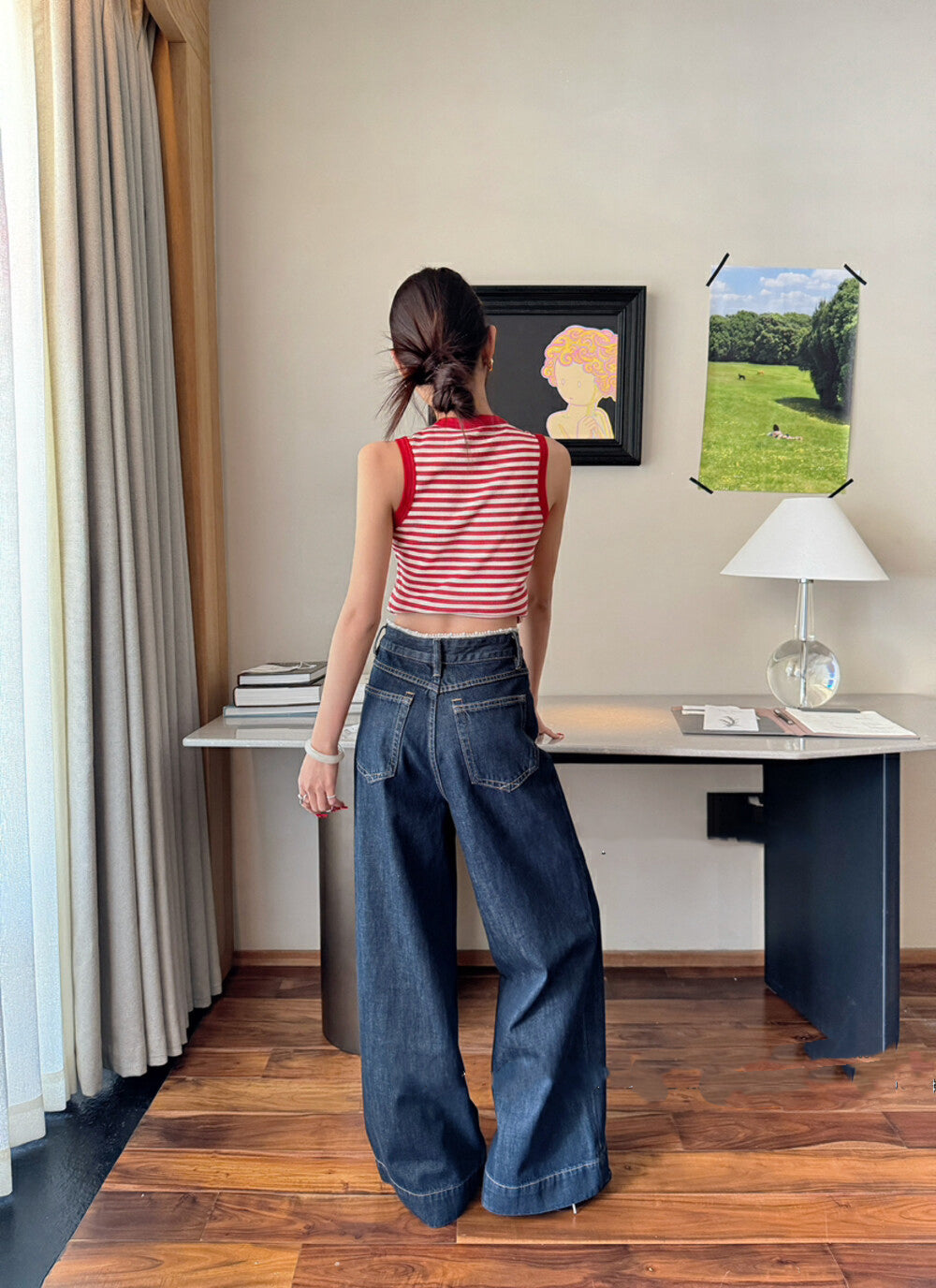 Pearl Grain Waistband Feature Jeans