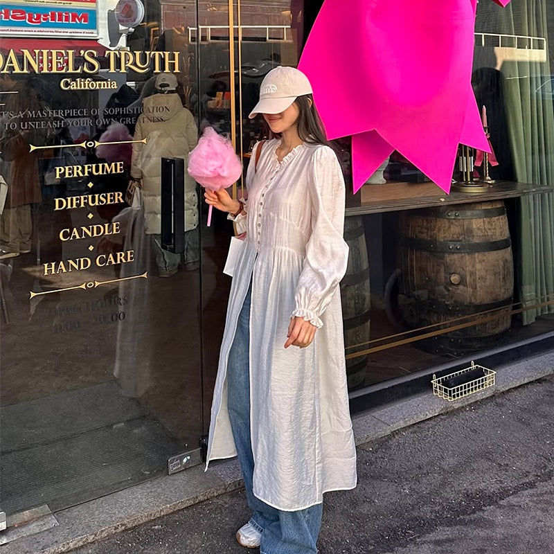 Single-Breasted Cardigan Dress