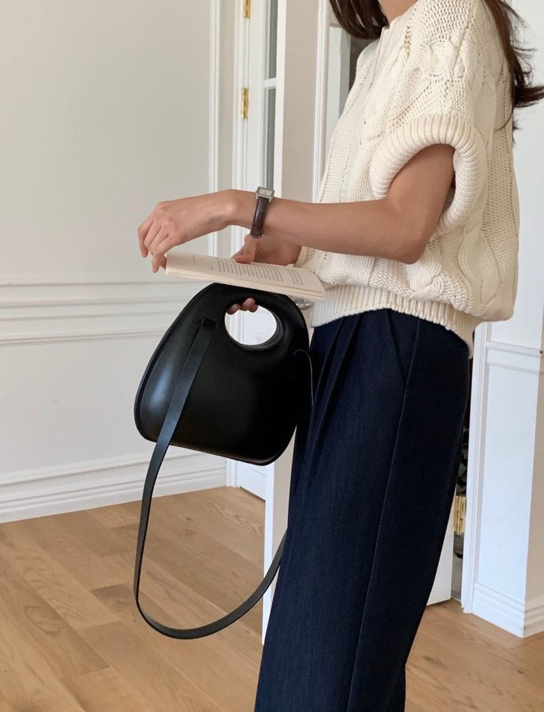 麻花紋寬鬆卷邊短袖