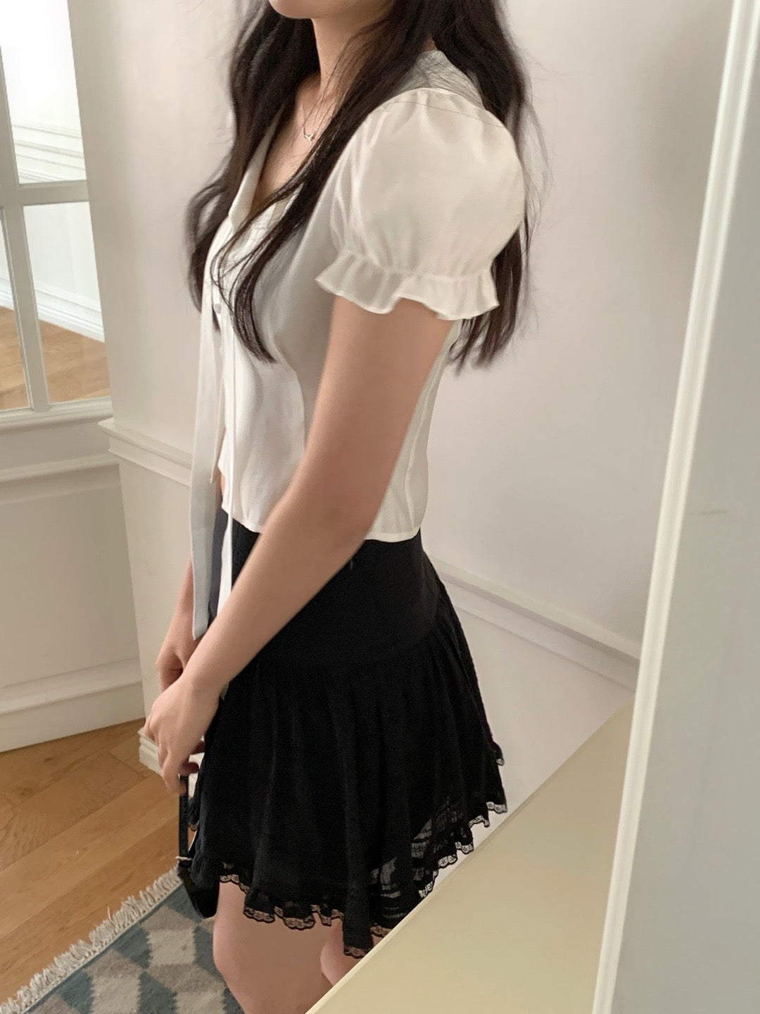 Puff Sleeve Ruffle Blouse