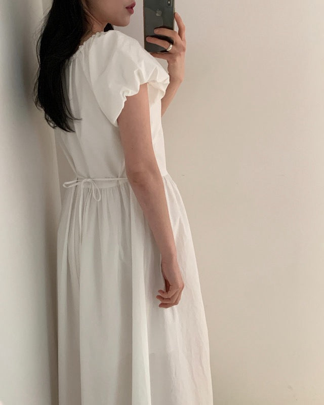 Crochet Sweater Tank Top + Puff Sleeve Dress Set