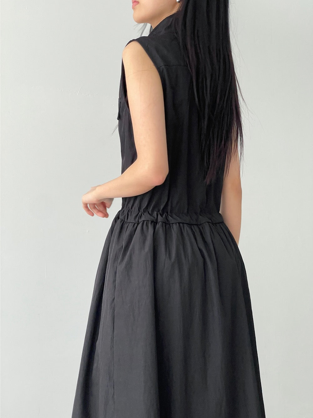 工裝抽繩收腰連身裙