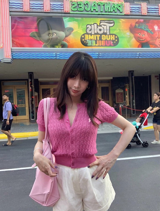 經典麻花針織開衫