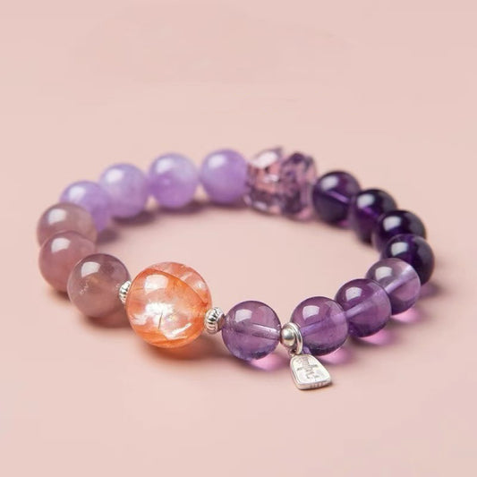 Nine Purple Fire Crystal Bracelet
