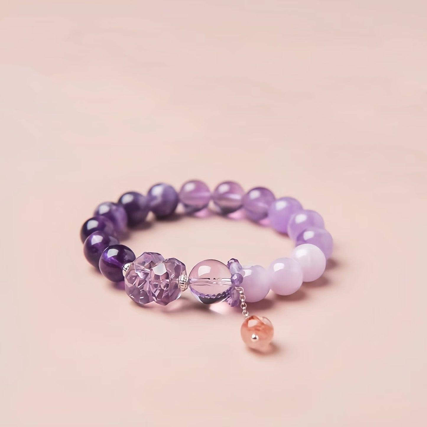Nine Purple Fire Crystal Bracelet