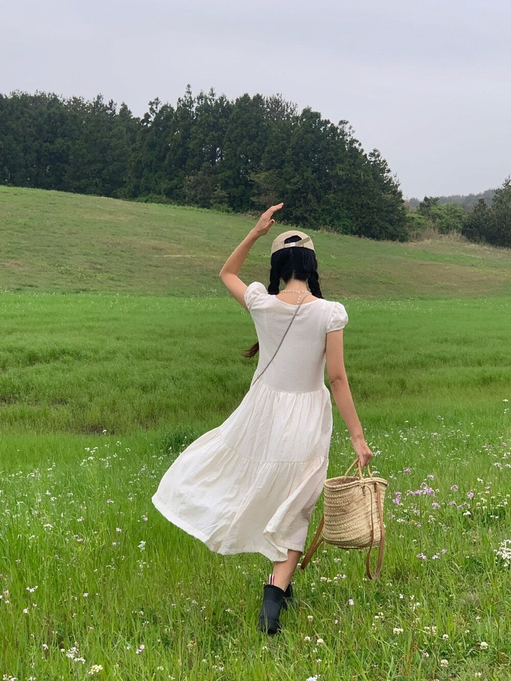 單排扣抽繩連身裙