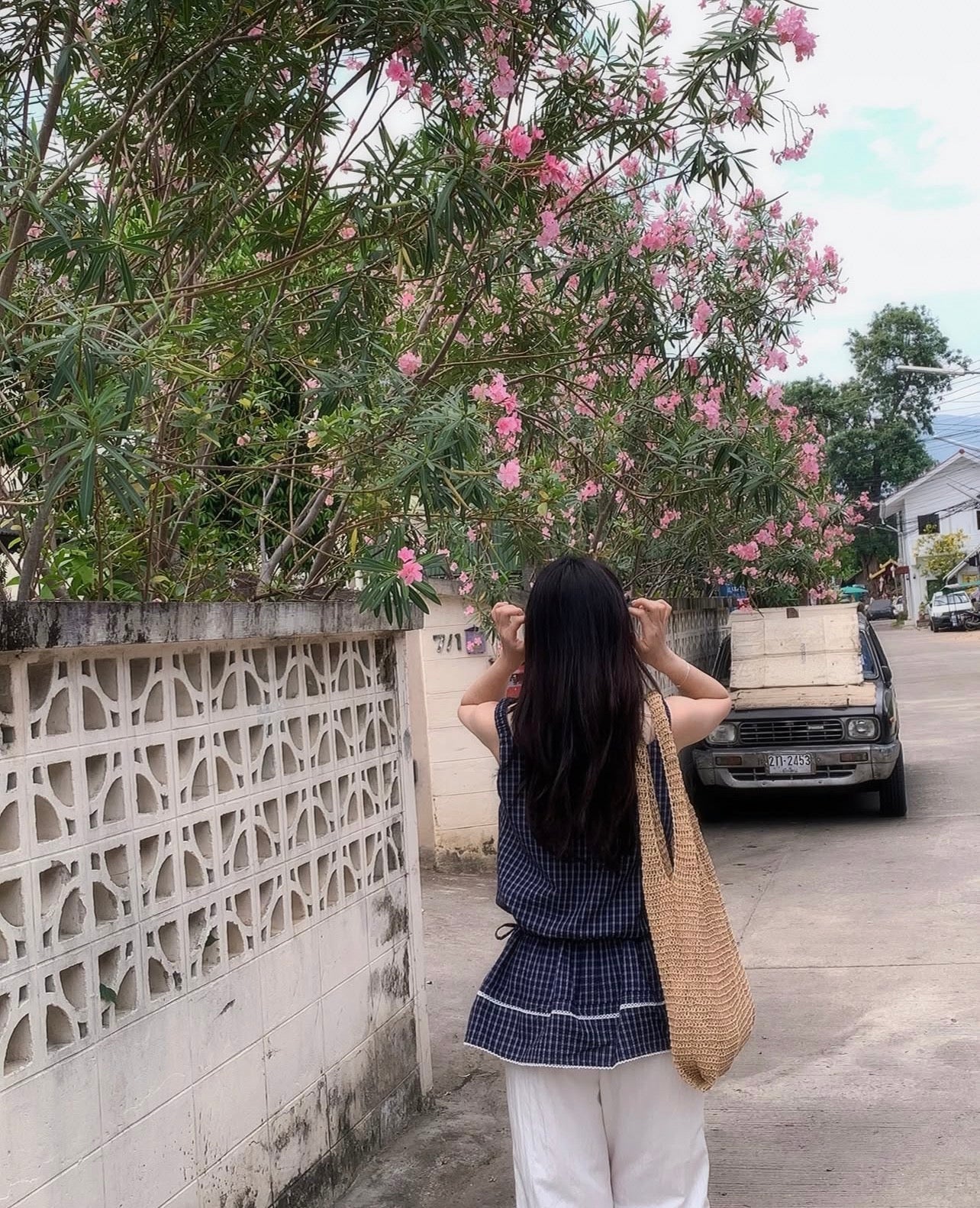 スイートチェックノースリーブベスト