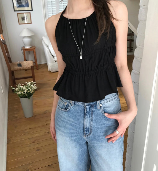 Halter Neck Pleated Vest