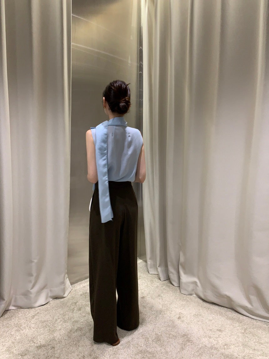 French Ribbon Sleeveless Top