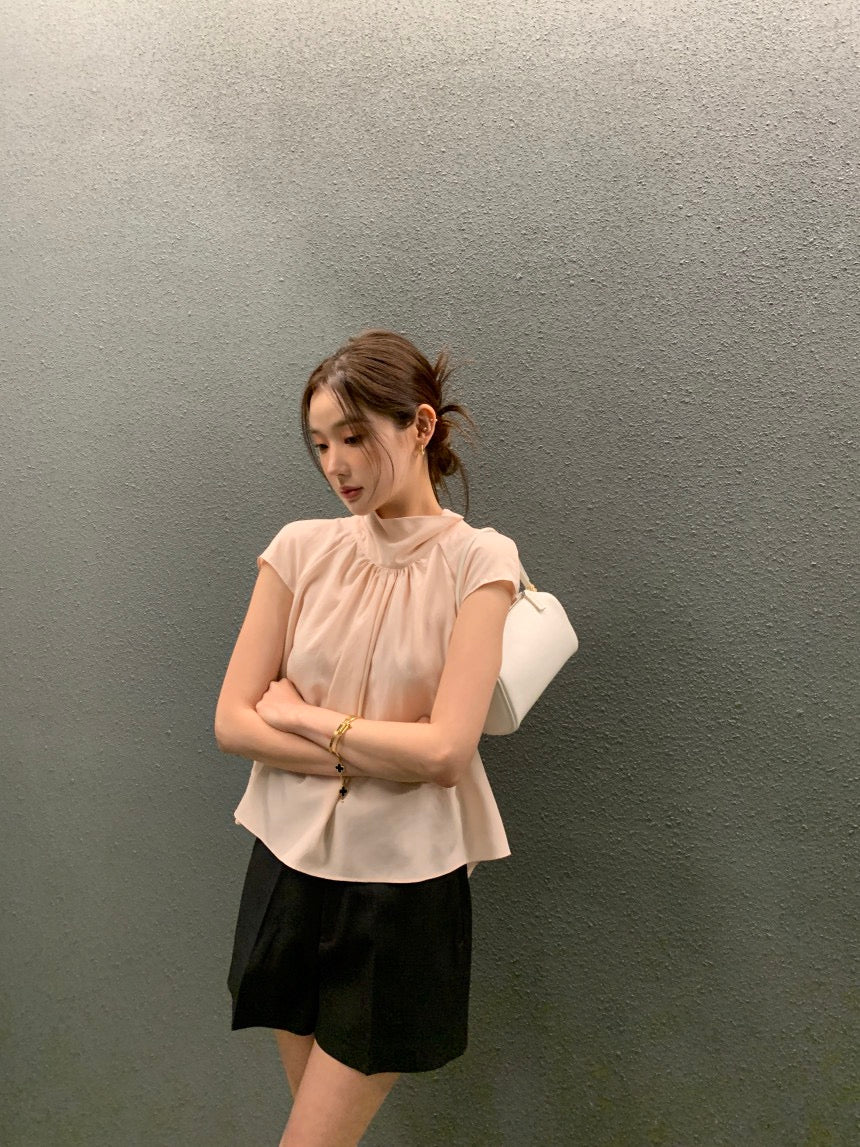 French-style Back-tie Shirt