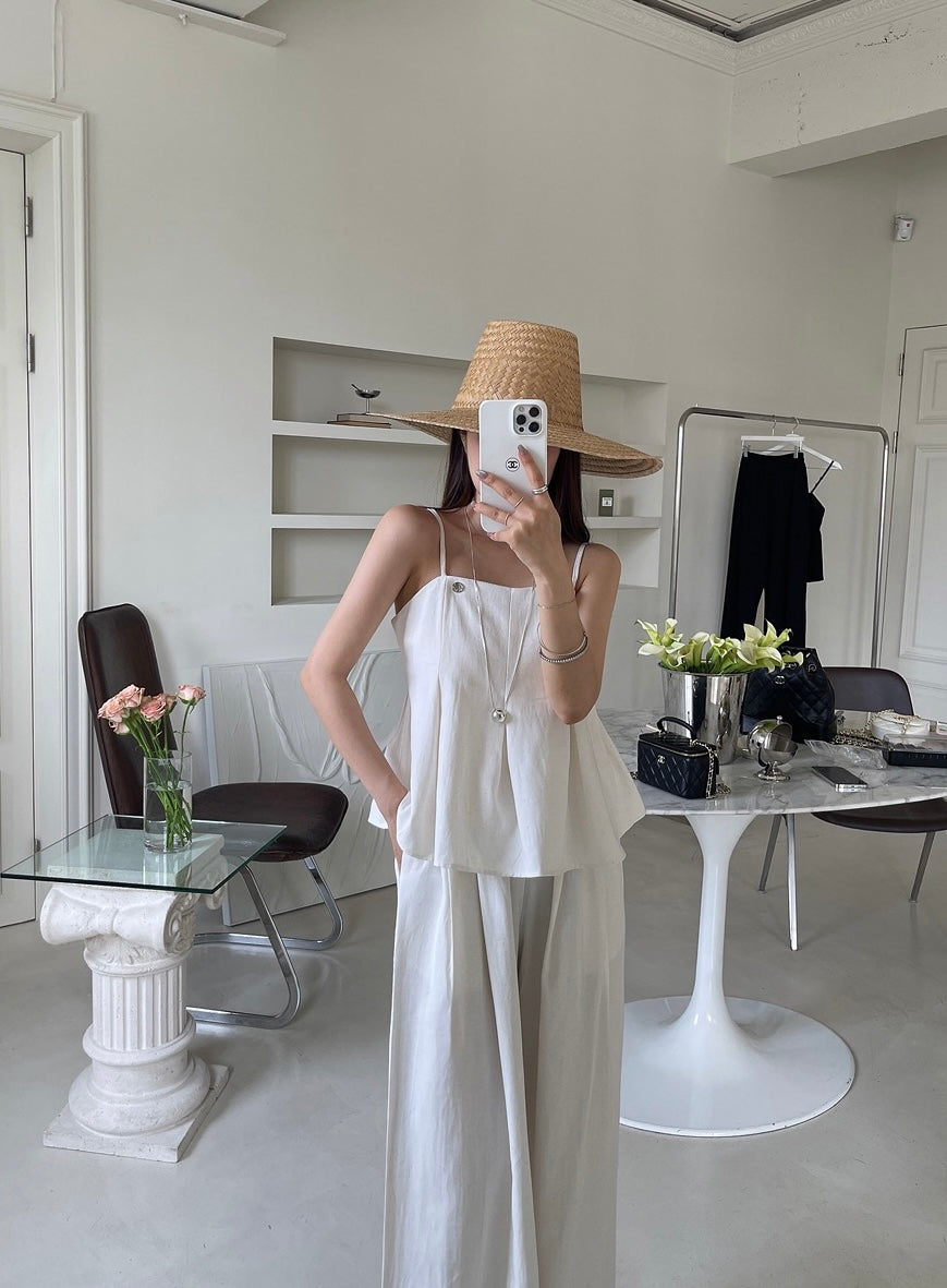 Minimalist Camisole + Casual Trousers Set