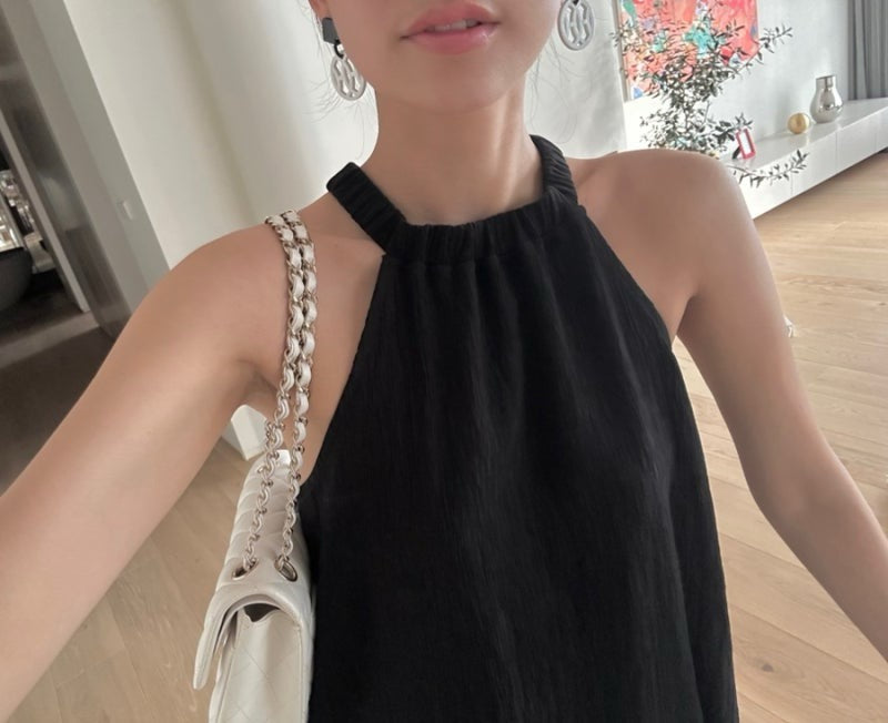 掛脖寬鬆慵懶風連身裙