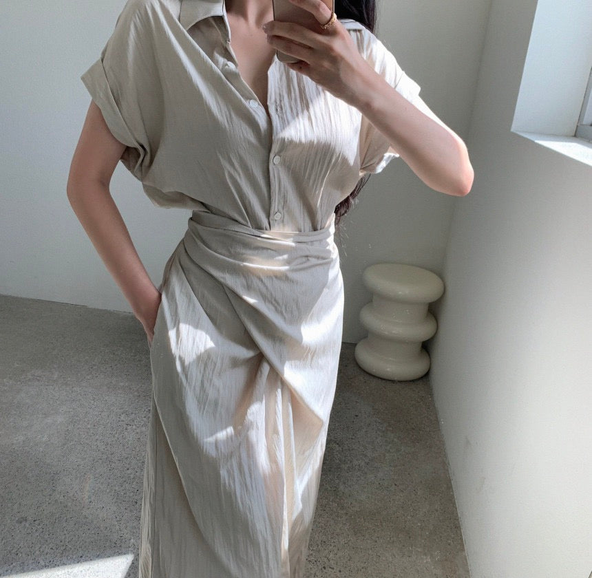 Tie-Waist Shirt Dress