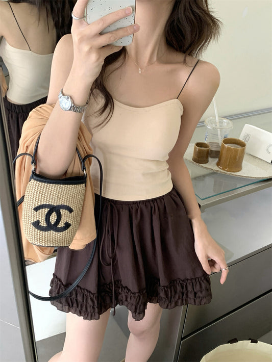 細肩帶連pad背心