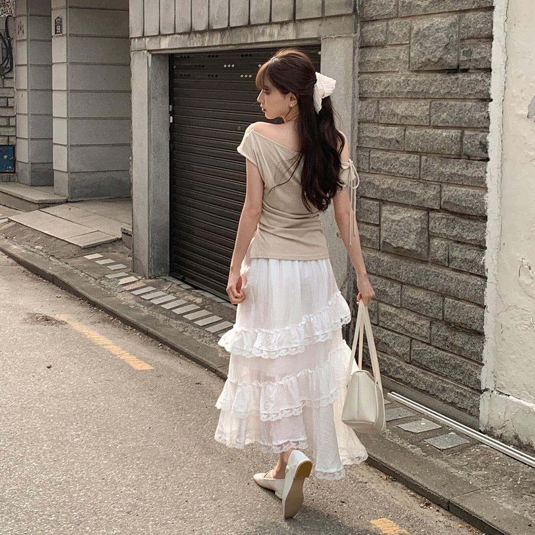 Off-the-shoulder Slimming Waist Top