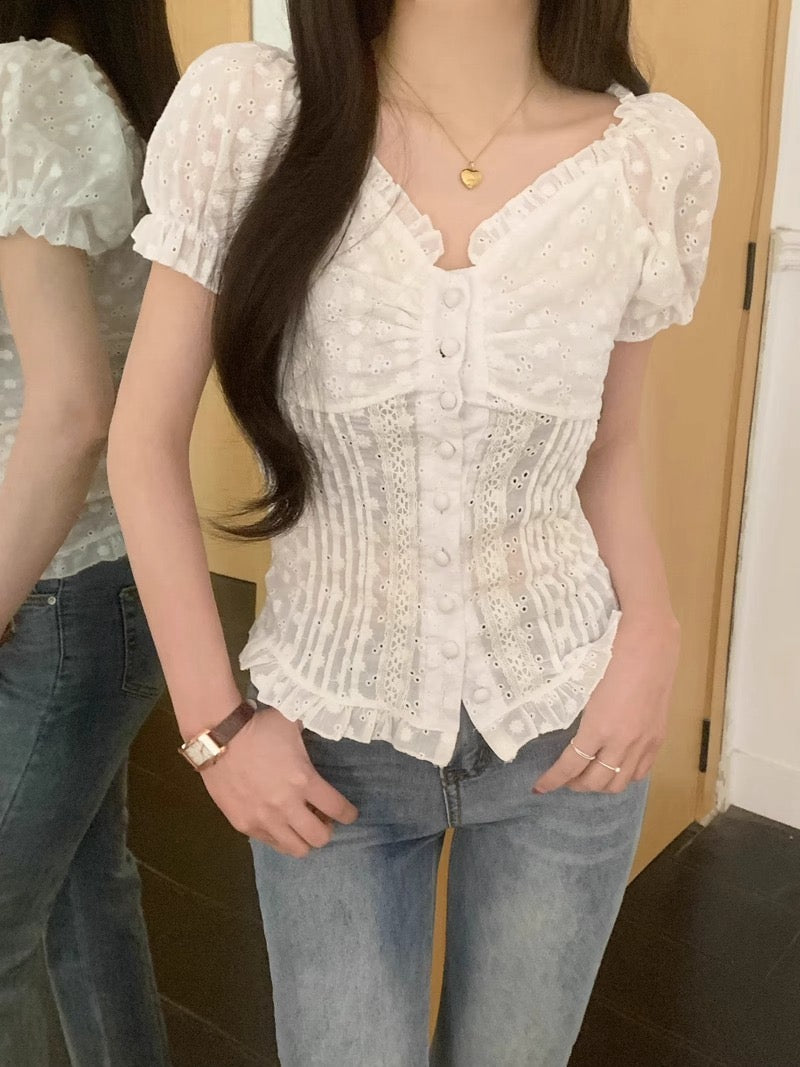 スイートレーススリムシャツ