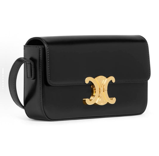 凱旋門亮面牛皮腋下包