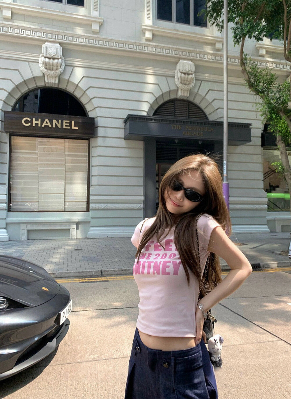 アルファベットプリントのレギュラーショルダーショートスリーブ