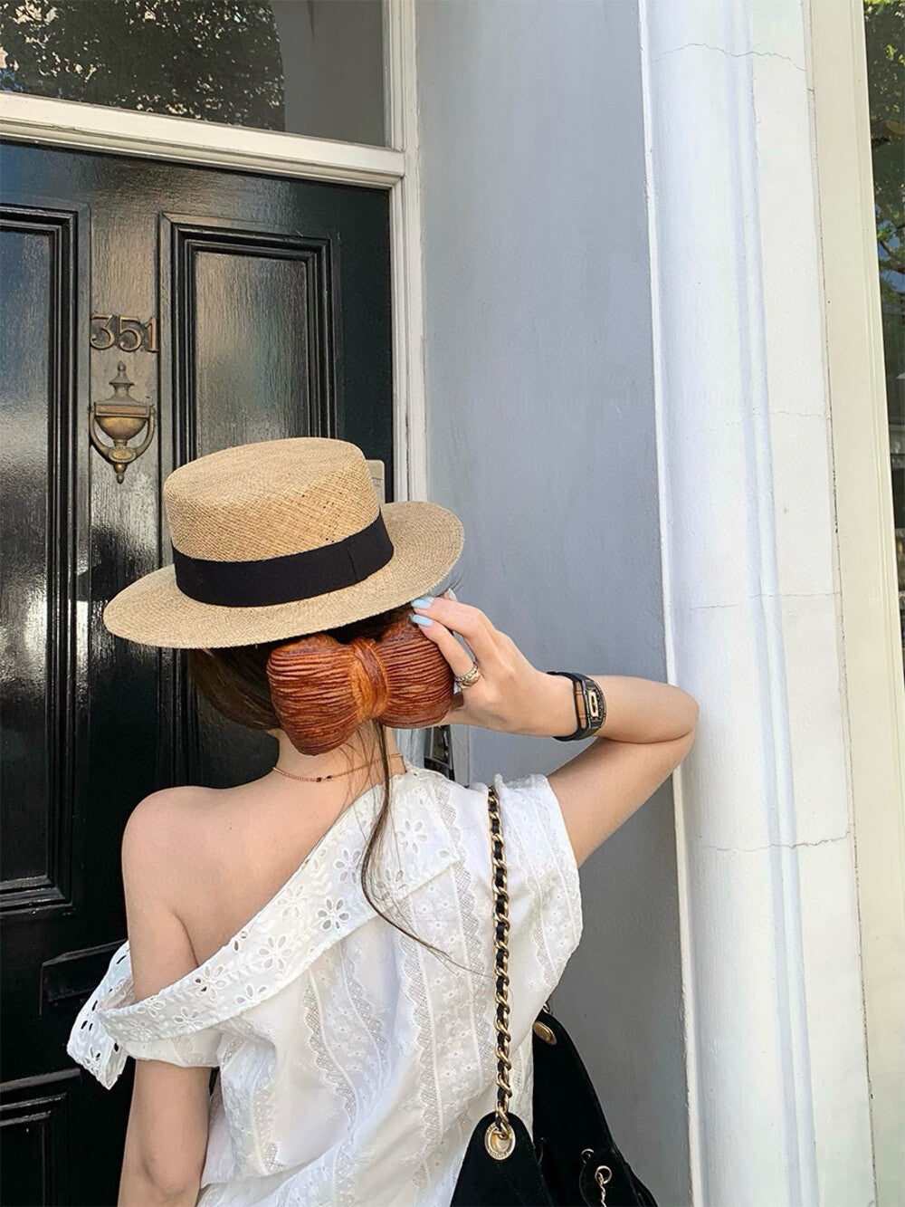 Off-shoulder Embroidered Patchwork Chic Blouse