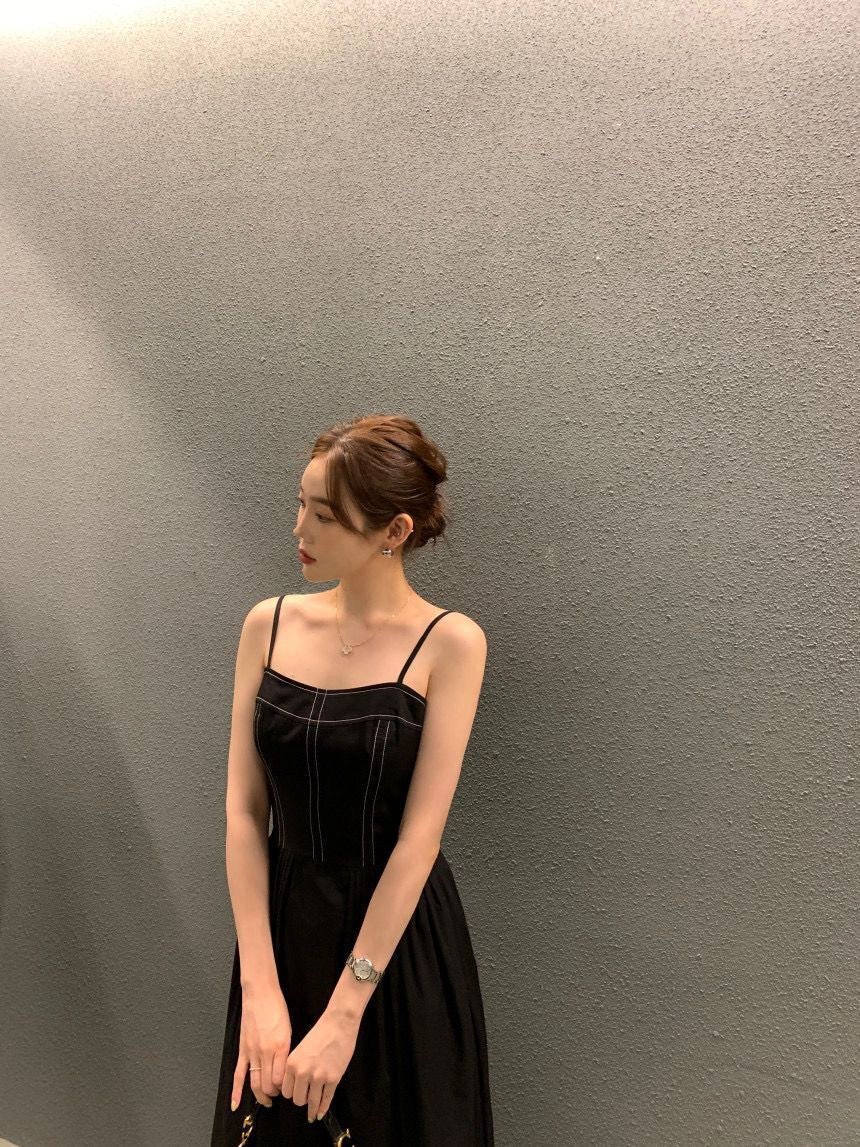 Elegant Waist-Cinching Slimming Camisole Dress