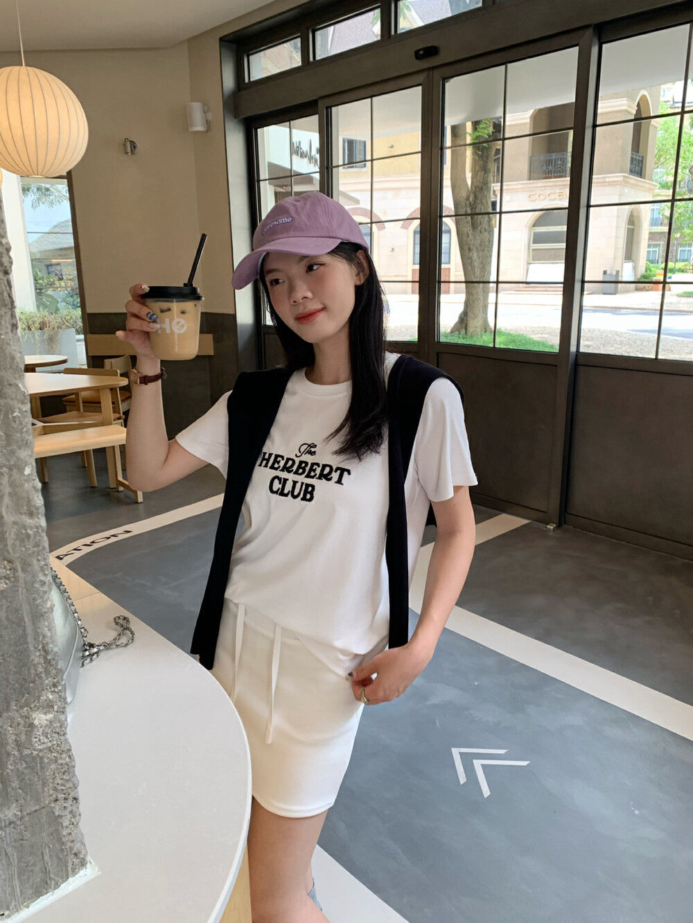 Crew Neck Embroidered Letter Loose Top + Skirt Set