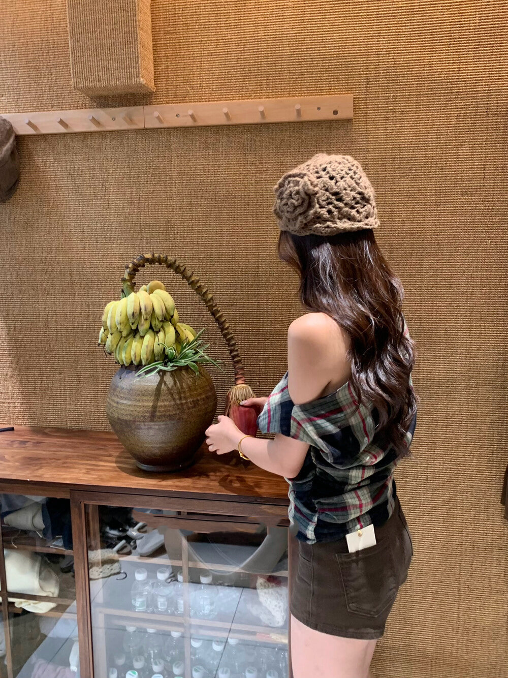 斜肩獨袖設計恤衫